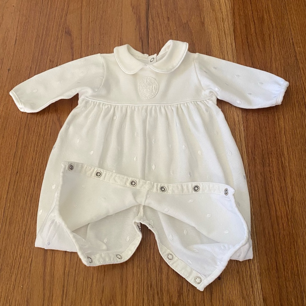 Baby Dior Elegant Footie With Embroidered All Over and Signature - Picture 5 of 10
